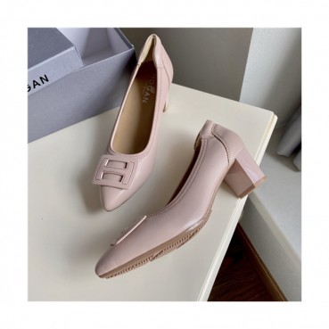 Hogan 2020 Women's Leather Middle Heel Shoes - 호간 2020 여성용 레더 미드힐 슈즈,Size(225