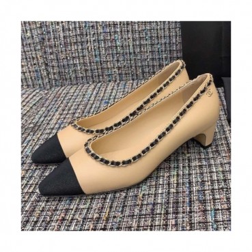 Chanel 2020 Women's Leather Middle Heel - 샤넬 2020 여성용 레더 미드힐, CHAS0465,Size(225