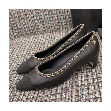Chanel 2020 Women's Leather Middle Heel - 샤넬 2020 여성용 레더 미드힐, CHAS0464,Size(225