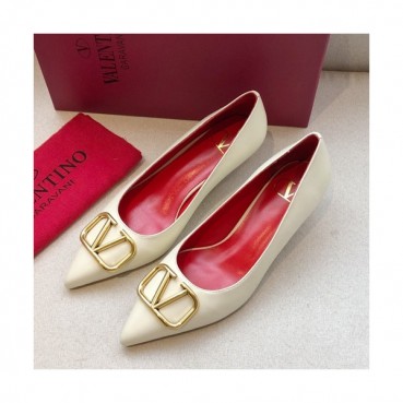 Valentino 2019 Ladies Leather Pumps Middle Heel - 발렌티노 2019 여성용 레더 펌프스 미들힐,VTS0133.Size(225 