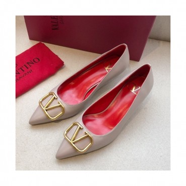 Valentino 2019 Ladies Leather Pumps Middle Heel - 발렌티노 2019 여성용 레더 펌프스 미들힐,VTS0132.Size(225 