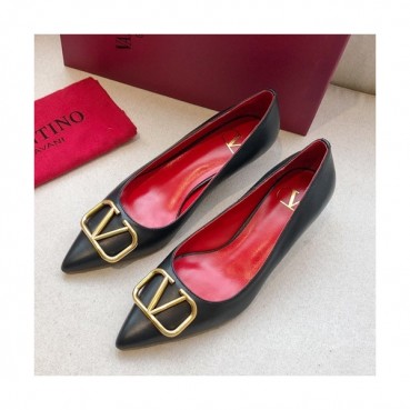 Valentino 2019 Ladies Leather Pumps Middle Heel - 발렌티노 2019 여성용 레더 펌프스 미들힐,VTS0131.Size(225 
