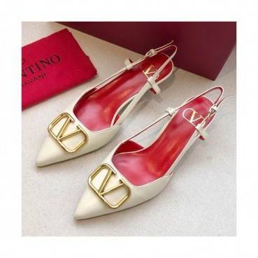 Valentino 2019 Ladies Leather Middle Heel Slingback - 발렌티노 2019 여성용 레더 미들힐 슬링백,VTS0130.Size(225 