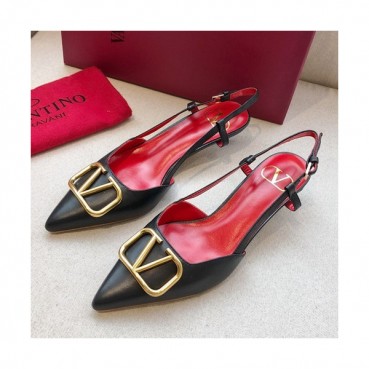 Valentino 2019 Ladies Leather Middle Heel Slingback - 발렌티노 2019 여성용 레더 미들힐 슬링백,VTS0128.Size(225 
