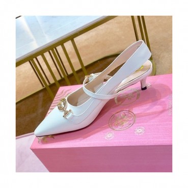Gucci 2019 Ladies Leather Middle-heel Slingback 