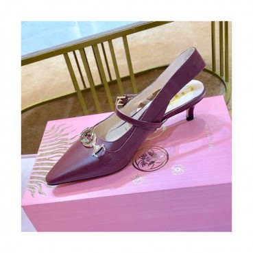 Gucci 2019 Ladies Leather Middle-heel Slingback 