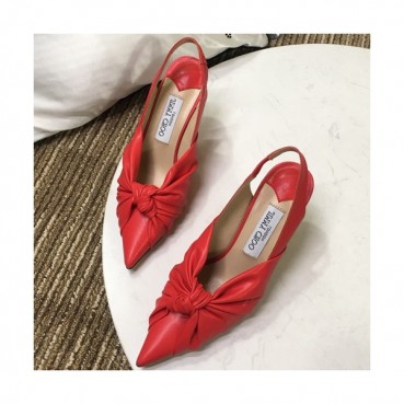 Jimmy Choo 2019 Ladies Leather High Heel Slingback - 지미츄 2019 여성용 레더 하이힐 슬링백, JIMS0056.Size(225 