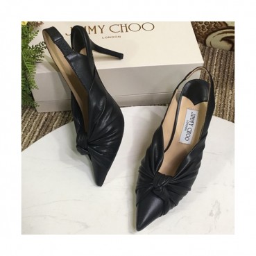 Jimmy Choo 2019 Ladies Leather High Heel Slingback - 지미츄 2019 여성용 레더 하이힐 슬링백, JIMS0055.Size(225 