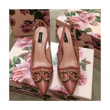 Dolce&Gabbana  2019 Ladies Leather Middle Heel Slingback - 돌체앤가바나 2019 여성용 레더 미들힐 슬링백, DGS0037.Size(220 