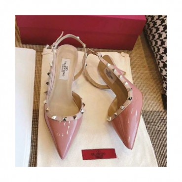 Valentino 2019 Ladies Leather Middle Heel Slingback - 발렌티노 2019 여성용 레더 미들힐 슬링백,VTS0045.Size(220 