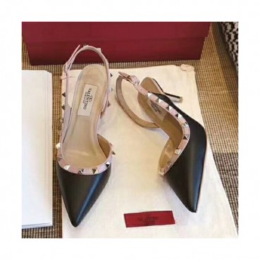 Valentino 2019 Ladies Leather Middle Heel Slingback - 발렌티노 2019 여성용 레더 미들힐 슬링백,VTS0044.Size(220 