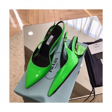 Prada 2019 Ladies Leather Middle Heel Slingback - 프라다 2019 여성용 레더 미들힐 슬링백 PRAS0036.Size(225 