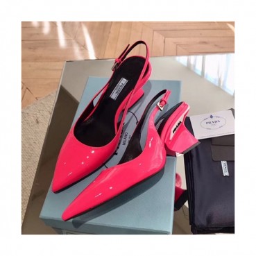 Prada 2019 Ladies Leather Middle Heel Slingback - 프라다 2019 여성용 레더 미들힐 슬링백 PRAS0035.Size(225 