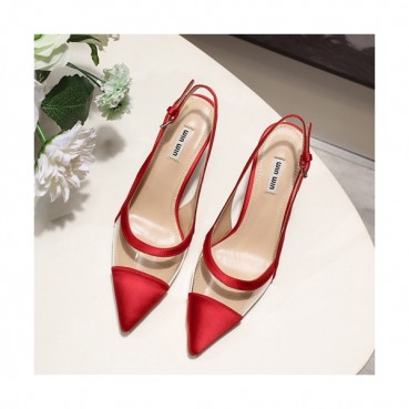 Miumiu 2019 Ladies PVC High Heel Slingback - 미우미우 2019 여성용 PVC 하이힐 슬링백 MIUS0044.Size(225 