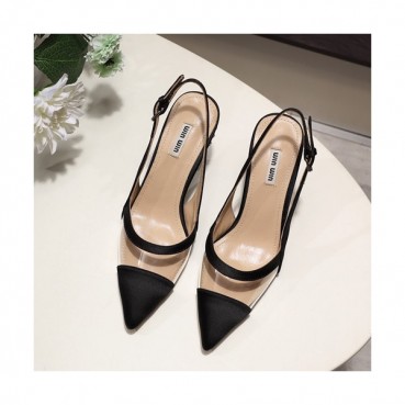 Miumiu 2019 Ladies PVC High Heel Slingback - 미우미우 2019 여성용 PVC 하이힐 슬링백 MIUS0043.Size(225 