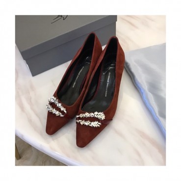 Giuseppe Zanoti 2019 Ladies Suede Pumps Middle Heel - 쥬세페자노티 2019 여성용 스웨이드 펌프스 미들힐 ,GZS0002.Size(220 