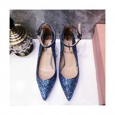 Miumiu 2019 Ladies Middle-heel Slingback 