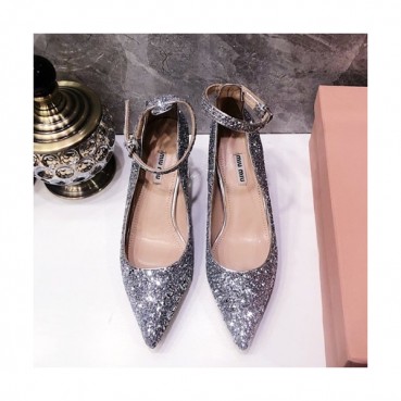 Miumiu 2019 Ladies Middle-heel Slingback 