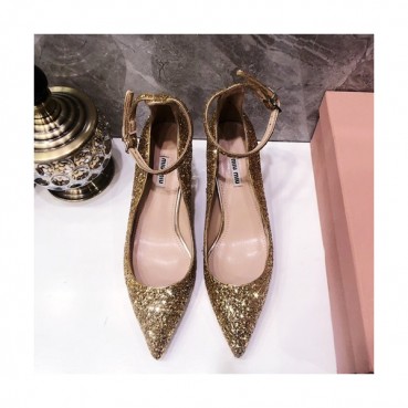 Miumiu 2019 Ladies Middle-heel Slingback 