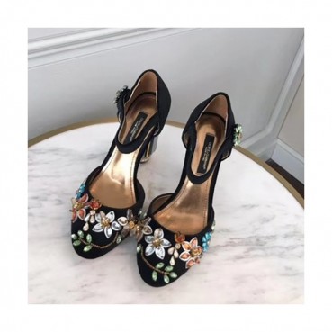 Dolce&Gabbana  2019 Ladies Velvet High Heel Slingback - 돌체앤가바나 2019 여성용 벨벳 하이힐 슬링백, DGS0018.Size(220 