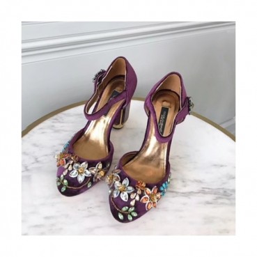 Dolce&Gabbana  2019 Ladies Velvet High Heel Slingback - 돌체앤가바나 2019 여성용 벨벳 하이힐 슬링백, DGS0017.Size(220 