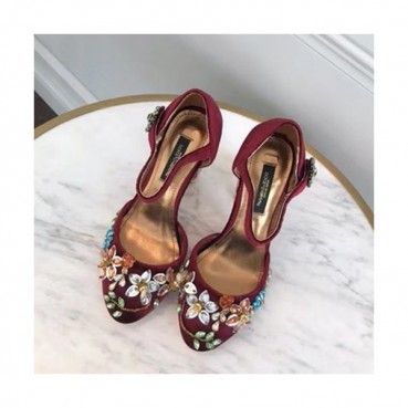 Dolce&Gabbana  2019 Ladies Velvet High Heel Slingback - 돌체앤가바나 2019 여성용 벨벳 하이힐 슬링백, DGS0015.Size(220 