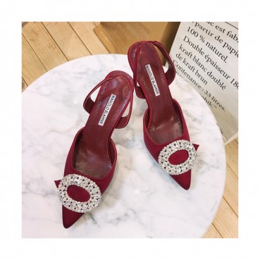 Monolo Blahnik 2019 Ladies High Heel Slingback - 마놀로 블라닉 2019 여성용 실크 하이힐 슬링백,MONS0025.Size(220