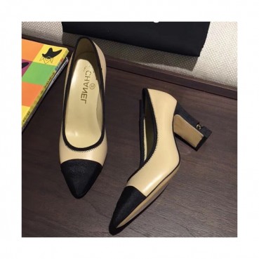 Chanel 2019 Ladies Leather Pumps High Heel - 샤넬 2019 여성용 레더 펌프스 하이힐,CHAS0166,Size(225 