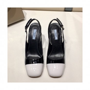 Prada 2019 Ladies Leather Middle Heel Slingback - 프라다 2019 여성용 레더 미들힐 슬링백 PRAS0017.Size(225 