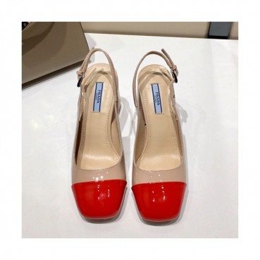 Prada 2019 Ladies Leather Middle Heel Slingback - 프라다 2019 여성용 레더 미들힐 슬링백 PRAS0016.Size(225 