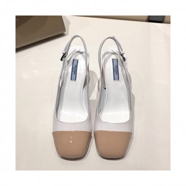 Prada 2019 Ladies Leather Middle Heel Slingback - 프라다 2019 여성용 레더 미들힐 슬링백 PRAS0015.Size(225 