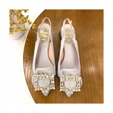 Roger Vivier 2019 Ladies Silk Middle-heel Slingback 