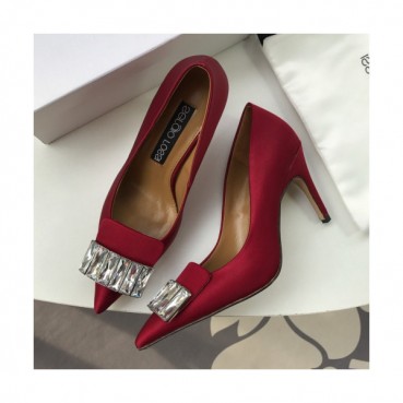 Sergio Rossi  2019 Ladies Embellished Strass Gliiter Leather Pums - 세르지오 로시 여성 엠벨리쉬 스트라스 글리터 레더 펌프스 Ser009x.Size(220 