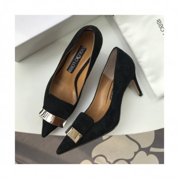 Sergio Rossi  2019 Ladies Middle-heel Leather Pumps 