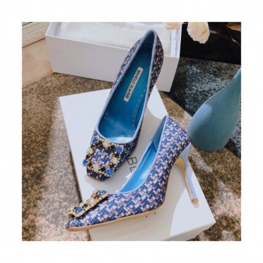 Monolo Blahnik 2019 Ladies Hangisi Strass Flower Pumps - 마놀로 블라닉 여성 한기시 스트라스 플라워 펌프스 Man0011x.Size(220 