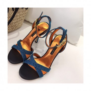 Dolce&Gabbana 2019 Womens Glitter High-heel Strap Sandal 