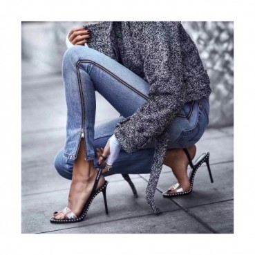 [프리미엄]Alexander wang 2019 Womens Juwel Strap Slingback - 알렉산더왕 여성 쥬얼 스트랩 슬링백 Alw0010x.(225 