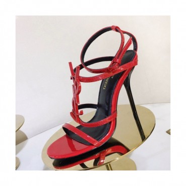 Saint Laurent 2019 Womens Metal Logo Strap HIgh-heel Sandal 