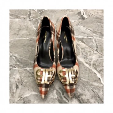 Balenciaga 2019 Womens BB Metal Logo Velet Pumps - 발렌시아가 여성 메탈 로고 벨벳 펌프스 Bal0166x.Size(220 