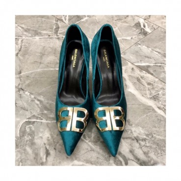 Balenciaga 2019 Womens Metal Logo Velet Pumps - 발렌시아가 여성 메탈 로고 벨벳 펌프스 Bal0165x.Size(220 