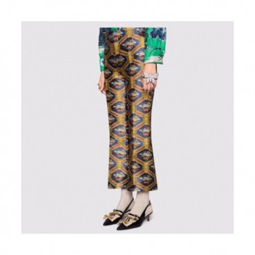 Gucci 2019 Womens Ribbon Starp Middle-heel Slingback 