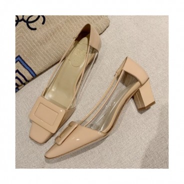 Roger Vivier 2019 Ladies Signature Logo Patent Middle-heel Pumps 