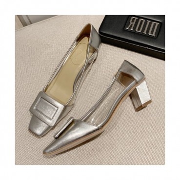 Roger Vivier 2019 Ladies Signature Logo Patent Middle-heel Pumps 