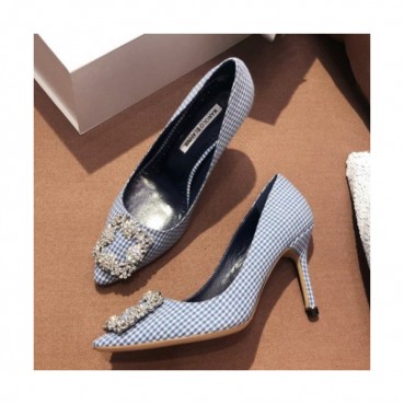 Monolo Blahnik 2019 Ladies Hangisi Strass Flower Pumps - 마놀로 블라닉 여성 한기시 스트라스 플라워 펌프스 Man009x.Size(225 