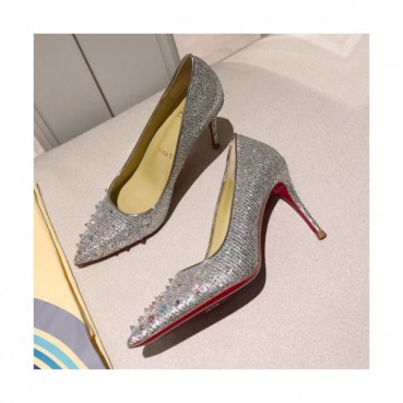 Christian Loubutin 2019 Glitter Stud High-heel Pumps  