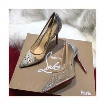 Christian Loubutin 2019 Strass Mesh High-heel Pumps  