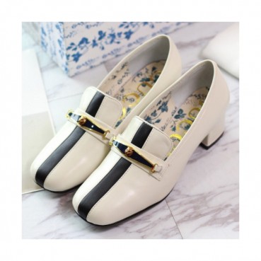 Gucci 2019 Ladies Strap Lamskin Middle-heel Pumps 