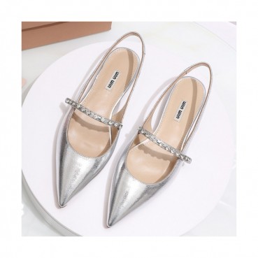 Miumiu 2019 Ladies Crystal Patent Slingback- 미우미우 여성 크리스탈 페이던트 슬링백 Miu0137x.Size(220 