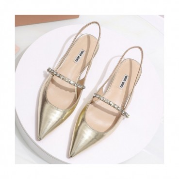 Miumiu 2019 Ladies Crystal Patent Slingback- 미우미우 여성 크리스탈 페이던트 슬링백 Miu0136x.Size(220 