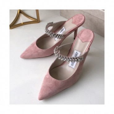Jimmy-Choo 2019 Ladies Embellished Crystal Suede Slingback